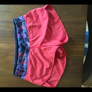 Lululemon Speed shorts 2 EUC Red with multi waist
